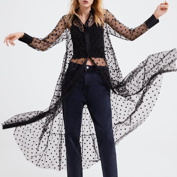 SOLD on somewear.ca | NWT Zara Polka Dot Duster (S) - Picture 4 of 7